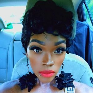 Chic Black Floral Drop Earrings